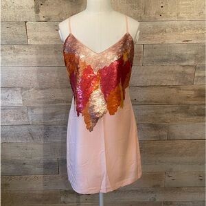 Guess by Marciano women’s blush barbiecore sequinned‎ mini  party cocktail dress